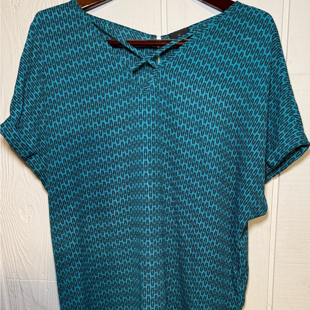 Worthington Short Sleeve Top Size XL Blouse av neck Women’s
